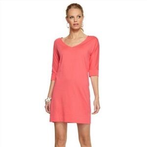 Lilly Pulitzer Eliza Knit Dress Watermelon Pink 3/4 Sleeves V Neck Women’s Small